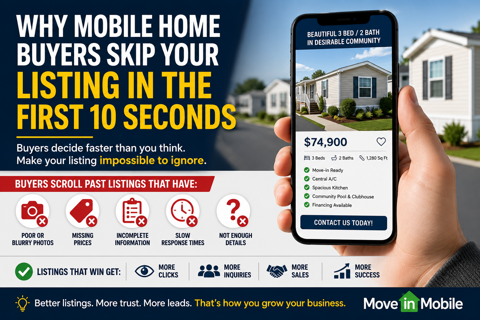 Why Mobile Home Buyers Skip Your Listing in the First 10 Seconds